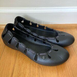NEW Crocs Springi Black Ballet Flat Comfort Slip-on Shoe Women's Size 10
